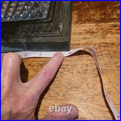 Vintage French Diamond Point Clear Glass and Brass Table Lamp