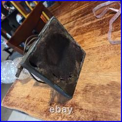 Vintage French Diamond Point Clear Glass and Brass Table Lamp