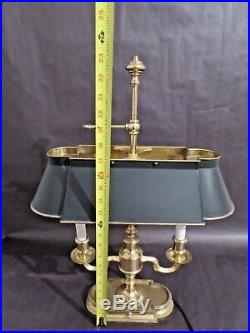 Vintage French Empire Style Bouillotte Lamp Black & Gold Metal Shade 23