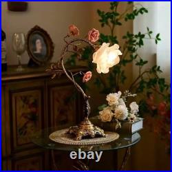 Vintage French Rose Table Lamp Victorian Floral Cottagecore Bedside Light Vintage French Rose Table Lamp Victorian Floral Cottagecore Bedside Light