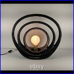 Vintage Genuine Harris China MCM Black Glazed Ceramic Modern Table Lamp Light