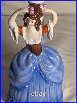 Vintage German G-285 Art Porcelain Figural Table Lamp Lady Figurine need plug