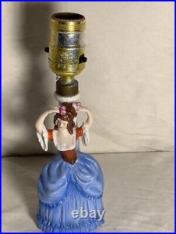 Vintage German G-285 Art Porcelain Figural Table Lamp Lady Figurine need plug