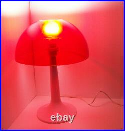 Vintage Gilbert Softlite Mid Century MCM Mushroom Table Lamp RED