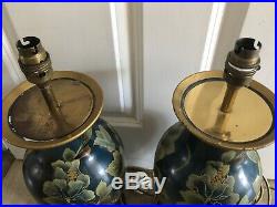 Vintage Ginger Jar Style Chinese Oriental Porcelein And Wood Lamps