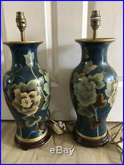 Vintage Ginger Jar Style Chinese Oriental Porcelein And Wood Lamps