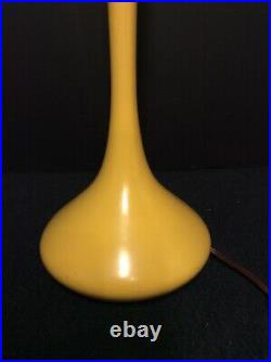 Vintage Gio Ponti Style Laurel Table Lamp Mid Century Modern Yellow Genie Bottle