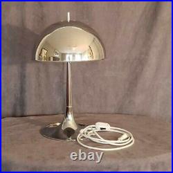 Vintage Goffredo Reggiani Chrome Mushroom Table Lamp 1960s Dome Lamp MCM