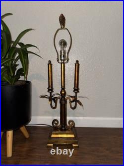 Vintage Gold Candelabra Style Table Lamp- Hollywood Regency MCM