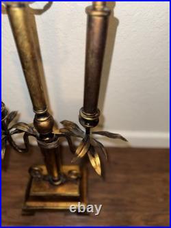 Vintage Gold Candelabra Style Table Lamp- Hollywood Regency MCM