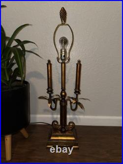 Vintage Gold Candelabra Style Table Lamp- Hollywood Regency MCM