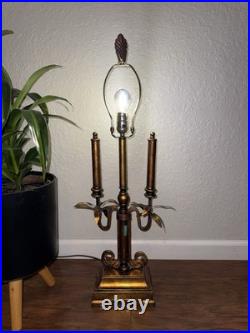 Vintage Gold Candelabra Style Table Lamp- Hollywood Regency MCM