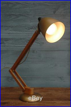 Vintage Gold with Real Wood Arm Conran Maclamp Habitat Desk Table Lamp Wooden