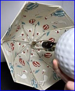Vintage Golf Ball Lamp With Shade Tested & Functional Rare Find 18 Table Lamp