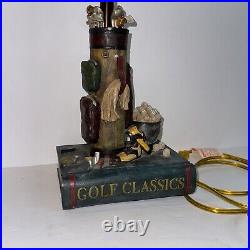 Vintage Golf Themed Lamp Gold Bag Shaped Lamp