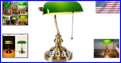 Vintage Green Glass Bankers Desk Lamp Pull Chain Switch