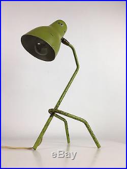Vintage Green Grasshopper Table Desk Lamp Mid Century Modern Greta Grossman Era