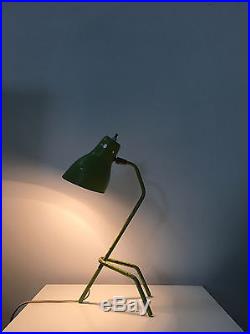 Vintage Green Grasshopper Table Desk Lamp Mid Century Modern Greta Grossman Era