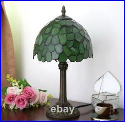 Vintage Green Leaf Tiffany Style Stained Glass Table Lamp Bedside Light Decor Vintage Green Leaf Tiffany Style Stained Glass Table Lamp Bedside Light Decor