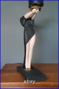 Vintage Green Plasma Light Art Deco Lady Sculpture Table Lamp Lightning Art Vintage Green Plasma Light Art Deco Lady Sculpture Table Lamp Lightning Art