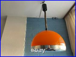 Vintage Guzzini Style Mid Century Pendant Space Age UFO Lamp Atomic Design Light