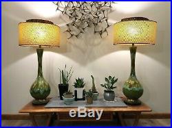 Vintage HUGE Pair ROYAL HAEGER Drip Glaze TABLE LAMPS Mid-Century Modern MCM 60s