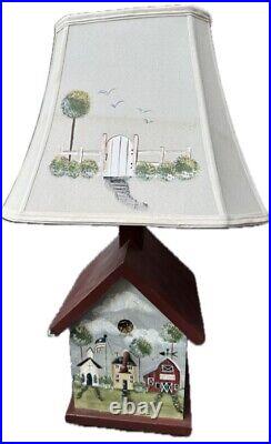 Vintage Hand Made Bird House Table Lamp Wooden Works Gift Decor 24x14