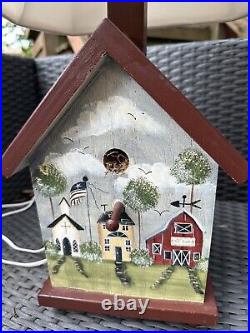 Vintage Hand Made Bird House Table Lamp Wooden Works Gift Decor 24x14