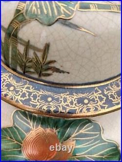 Vintage Hand Painted Ginger Jar Floral & Birds Porcelain Table Lamp
