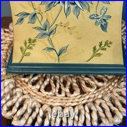 Vintage Hand Painted Wood Cottage Floral Table Lamp Silk Shade English Country