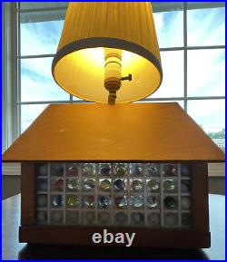 Vintage Handmade Lamp Filled With Vintage Marbles