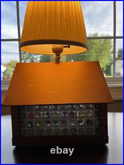 Vintage Handmade Lamp Filled With Vintage Marbles