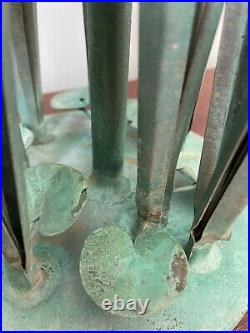 Vintage Handmade Metal Copper Cattails Table Lamp Cattail Plant Lake Decor