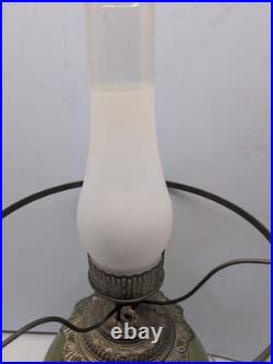 Vintage Handpainted Floral Glass 3 Way Lamp