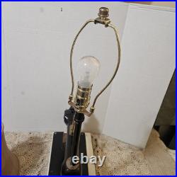 Vintage Heavy 25 lb Table Lamp 28 Tall Working Sturdy Metal Statement Decor