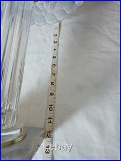 Vintage Heavy Crystal Shade-Crystal Tower- Marble Base-Brass Accent Table Lamp