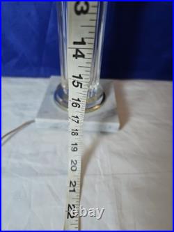 Vintage Heavy Crystal Shade-Crystal Tower- Marble Base-Brass Accent Table Lamp