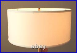 Vintage Heifetz Flame Figural Wood Table Lamp! Epic Modern Art Oak 1950s MCM