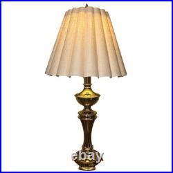 Vintage Hollywood Regency 33 Brass Tone Table Lamp JCPenney Pleated Shade