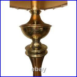 Vintage Hollywood Regency 33 Brass Tone Table Lamp JCPenney Pleated Shade