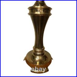 Vintage Hollywood Regency 33 Brass Tone Table Lamp JCPenney Pleated Shade