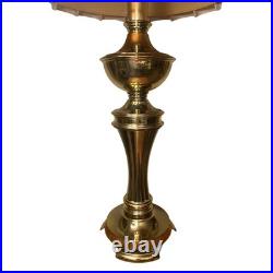 Vintage Hollywood Regency 33 Brass Tone Table Lamp JCPenney Pleated Shade