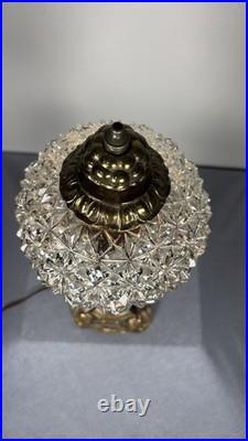 Vintage Hollywood Regency Brass Cherub Table Lamp Cut Glass Globe Marble Base Vintage Hollywood Regency Brass Cherub Table Lamp Cut Glass Globe Marble Base