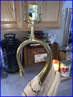 Vintage Hollywood Regency Brass Swan Table Lamp