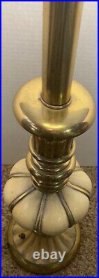 Vintage Hollywood Regency MCM Rembrandt Table Lamp Brass Torchiere WORKS