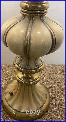 Vintage Hollywood Regency MCM Rembrandt Table Lamp Brass Torchiere WORKS