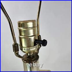 Vintage Hollywood Regency Polished Brass Ginger Jar Table Lamp Gold Hex Base