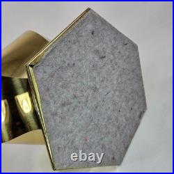 Vintage Hollywood Regency Polished Brass Ginger Jar Table Lamp Gold Hex Base