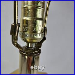 Vintage Hollywood Regency Polished Brass Ginger Jar Table Lamp Gold Hex Base