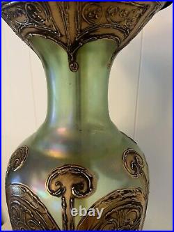 Vintage Hollywood Regency Style Lamp Mid Century Modern Green, No Shade